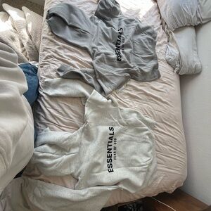 Essentials Fear of God Gray Hoodies
